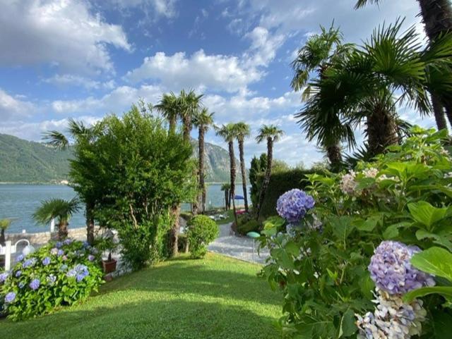 Luganersee, Pool, Strand, Parkplatz, Suite بيسون المظهر الخارجي الصورة